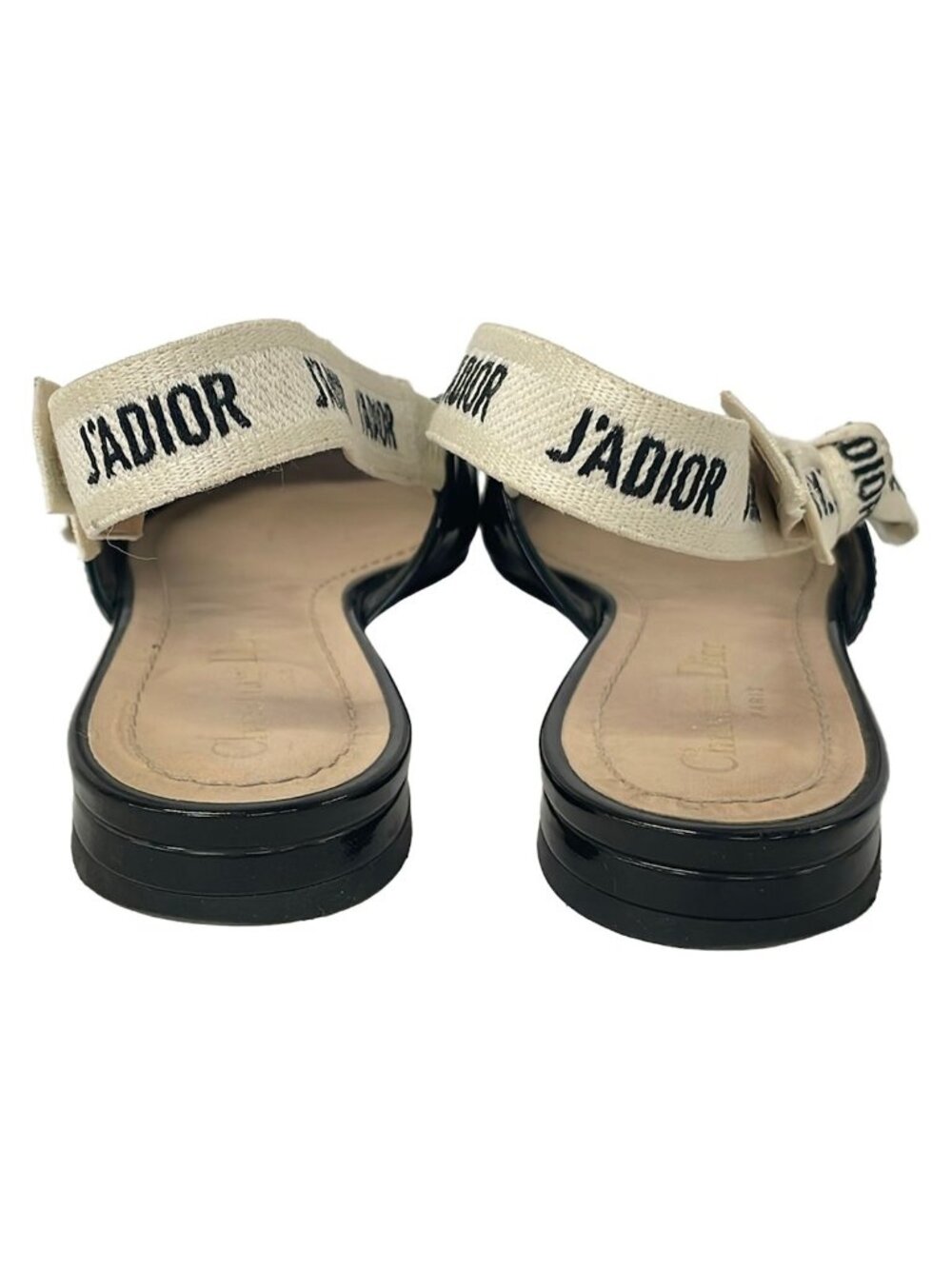 ★SOLD★ Dior Sandals 37 Black Ivory Ribbon J'adior Leather - Picture 3 of 6